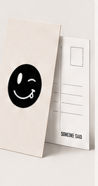 Someone Said postcard design, front and back